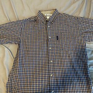 Columbia button up plaid shirt sz: medium